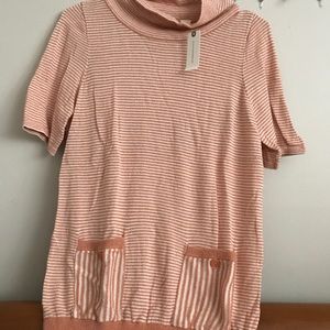 Anthropologie Moth Margate Pocket Turtleneck Pink